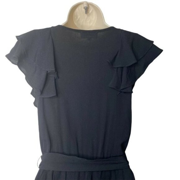 Privacy Please | NWT Rachel Ruffle V Neck Romper in Black Size S - Picture 8 of 11